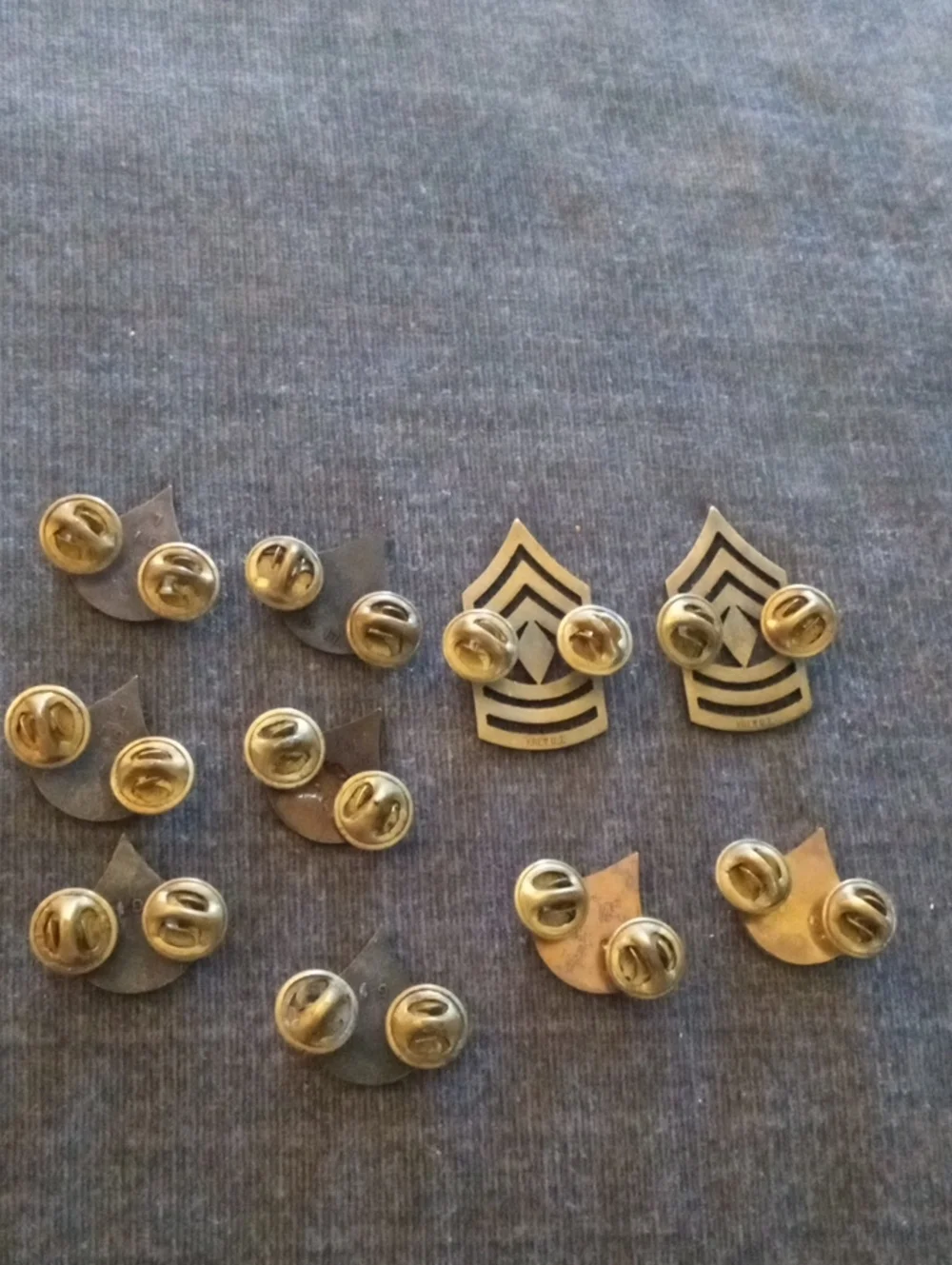 LOT: Vintage US Army Subdued Rank Insignia Pins Vietnam Era
